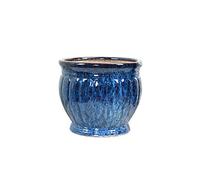 Planter Blue Handmade Ceramic Flower Pot Garden Outdoor Balcony Home Restaurant Office Coffee Table Decoration Large Flower Pot Flower Plant Pots,Blue S