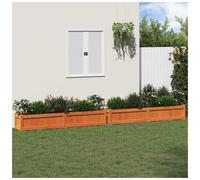 Planter Box 180x31x31 cm Brown Pine Solid Wood Outdoor Raised Garden Planter Bed