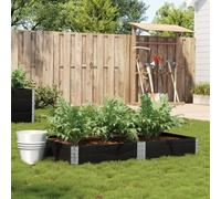 Planter Box, Black, 150 x 100 cm, Solid Pine Wood, Stackable Raised Bed for Garden, Patio, Vegetables, Flowers, Herbs, with Open Base
