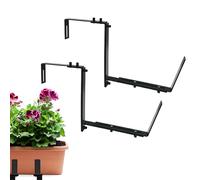 Planter Box Brackets - 2PCS Metal Railing Holders, Adjustable Window Mount, Sturdy Balcony Fence Stand, Strong Garden Support | Portable Hanging Solution for Outdoor Fence Gazebo Patio Garden Balcony