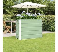Planter Box Green Steel 100x40x75 cm Modern Outdoor Indoor Rectangular Slimline