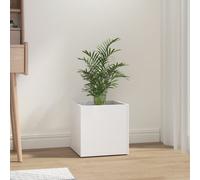 Planter Box High Gloss White 40x40x40 cm Engineered Wood Berkfield Home White One Size