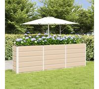 Planter Box Ivory Steel 240x40x75 cm Large Outdoor Indoor Metal Trough Modern XL