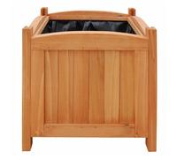 Planter Box Set 4 Solid Wood Natural 30x30x30cm Outdoor Raised Garden Beds Lined