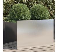 Planter box Silver 62x40x39cm Stainless Steel Raised Outdoor Garden Flower Bed