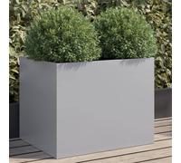 Planter Box Silver Grey Cold-Rolled Steel 62x47x46cm Large Raised Garden Planter