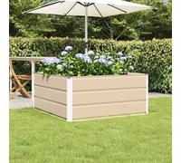 Planter Box Steel Ivory 100 x 100 x 45 cm Modern Outdoor Garden Planter Large XL
