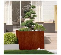Planter Box Weathering Steel 100x100x80cm Cold-Rolled Steel Raised Garden Patio