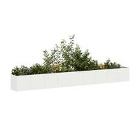 Planter Box White 360x40x40cm Cold-Rolled Steel Raised Garden Bed Outdoor Large
