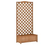 Planter Box With Trellis 53L Planter With Trellis With Trellis For Vine Climbing Plants 76LX36WX170H Cm Brown