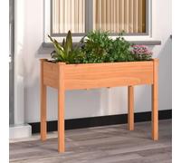 Planter Brown Solid Fir Wood 118x59x76 cm with Liner Non-Woven Fabric w/Drainage