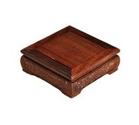 Planter Display Stand Square Mahogany Chinese Carving Base Vase Tea Sets Stone Ornaments Pedestal Plant Stand(Large)
