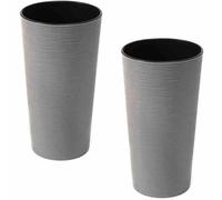 Planter Flower Pot Bucket Locon 2er-Set 25cm Grey