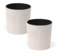 Planter Flower Pot Plant Box Flower Container LOCON Set Of 2 25 Cm White Pot