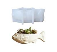 Planter Form Mold for Decorative Casting Projects | Silicone Casting Form, Defined Head and Fin, Integrated Planter for Decorative Projects