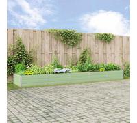Planter Galvanised Steel Light Green 480x100x45cm Long Raised Trough for Patios