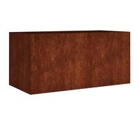 Planter Corten Steel 80x40x40 cm Rustic Raised Garden Bed Open Bottom Durable XL