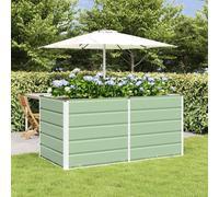 Planter Green Steel 160x80x75 cm Large Modern Outdoor Indoor Rectangular Durable