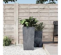 Planter Grey 26.5x26.5x50cm PP Concrete-Look Outdoor Square with Removable Inner