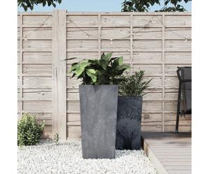 Planter Grey 26.5x26.5x50cm PP Concrete-Look Outdoor Square with Removable Inner