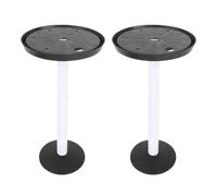 Planter Inserts, Adjustable Height Planter Lift Inserts, Tall Tapered Plant Riser with Drainage Hole, 2 Pack 11-17in Fillers Risers for Large Pots, Indoor Outdoor Pots (Black)