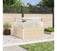 Planter Ivory Galvanised Steel Raised Garden Bed Greenhouse 100x100x77cm Outdoor
