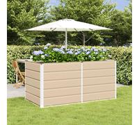 Planter Ivory Steel 160x80x75cm Outdoor Indoor Modern Rectangular Garden durable