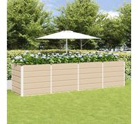 Planter Ivory Steel 320x80x75cm Long Outdoor Indoor Modern Garden Durable Trough