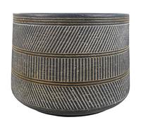 Planter Large Grey 29cm Ht x 43cm D Fibreglass Rustic Indoor Sheltered DrainHole