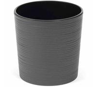 Planter Lens, Graphite Rillenoptik Ø25x25, 5cm Plastic Planter + Insert