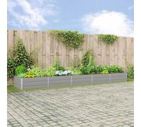 Planter Light Grey 480x100x45cm Galvanised Steel Outdoor Large Trough Garden Bed