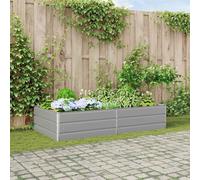 Planter Light Grey Galvanised Steel 195 x 100 x 45 cm Large Outdoor Rectangular