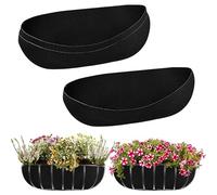Planter Liner 3Pcs Felt Planter Basket Liners Breathable Degradable Replacement Black Flower Basket Liner Hanging Plant Avoid Bird Nesting, 24in