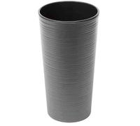 Planter Locon ,Graphite Rillenoptik, Ø30x57cm Plastic Planter with Insert