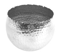 Planter Metal Hammered Silver 22x17cm Indoor Rustic Curvy Edge Decorative Unique