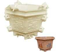 Planter Mold, 6.7x7.9x9.1 Inch Thickened Concrete Mold with Snap- on Design, Hexagonal Plant Containers for Flower Pot Making