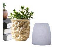 Planter Mold,Daisy Relief Resin Mould - Silicone Concrete Mould - for Art Teachers Hobbyists Craft Lovers Cement Plaster Artists Art Holiday Home Events Workshop Studio