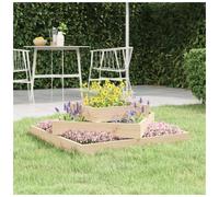 Planter Natural Pine 83x83x27cm Solid Pine Wood 3-Tiered Raised Flower Bed