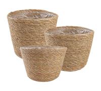 Planter Natural Seagrass 26x19cm Small Handmade Woven Indoor Decorative Eco