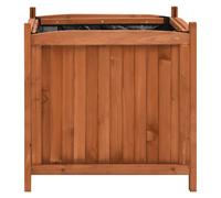 Planter Natural Wood Firwood 50x50x50cm Round-Edge Outdoor Set 2pcs Poly-Lined.