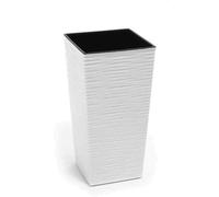 Planter Nizza, White Rillenoptik, 30x57cm Plastic Planter with Insert