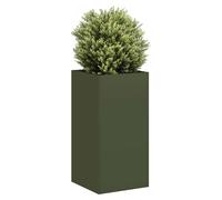 vidaXL Planter Olive Green 40x40x80 cm Cold-rolled Steel