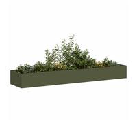 Planter Olive Green Cold-Rolled Steel 360x80x40cm Raised Garden Bed Open Bottom