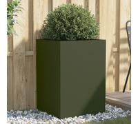 Planter Olive Green Cold-Rolled Steel 52x48x75 cm Heavy-Duty Raised Garden Bed