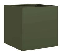 vidaXL Planter Olive Green 40x40x40 cm Cold-rolled Steel plant pot plant stand