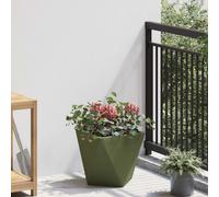 Planter Outdoor Use Only 30 x 30 x 30 cm Olive Green Steel
