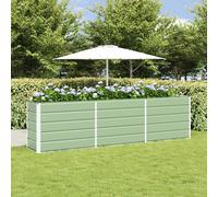Planter Pastel Green Galvanised Steel 290x90x77 cm Industrial Garden Deep Trough
