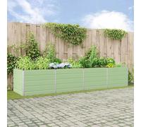 Planter Pastel Green Galvanised Steel 385 x 100 x 75 cm Outdoor Trough Rustproof