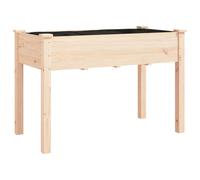 vidaXL Planter with Liner Grey 118x59x76 cm Solid Wood Fir, Grey