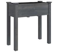 Planter Plant Pot with Liner Raised Bed Flower Pot Grey Solid Wood Fir vidaXL